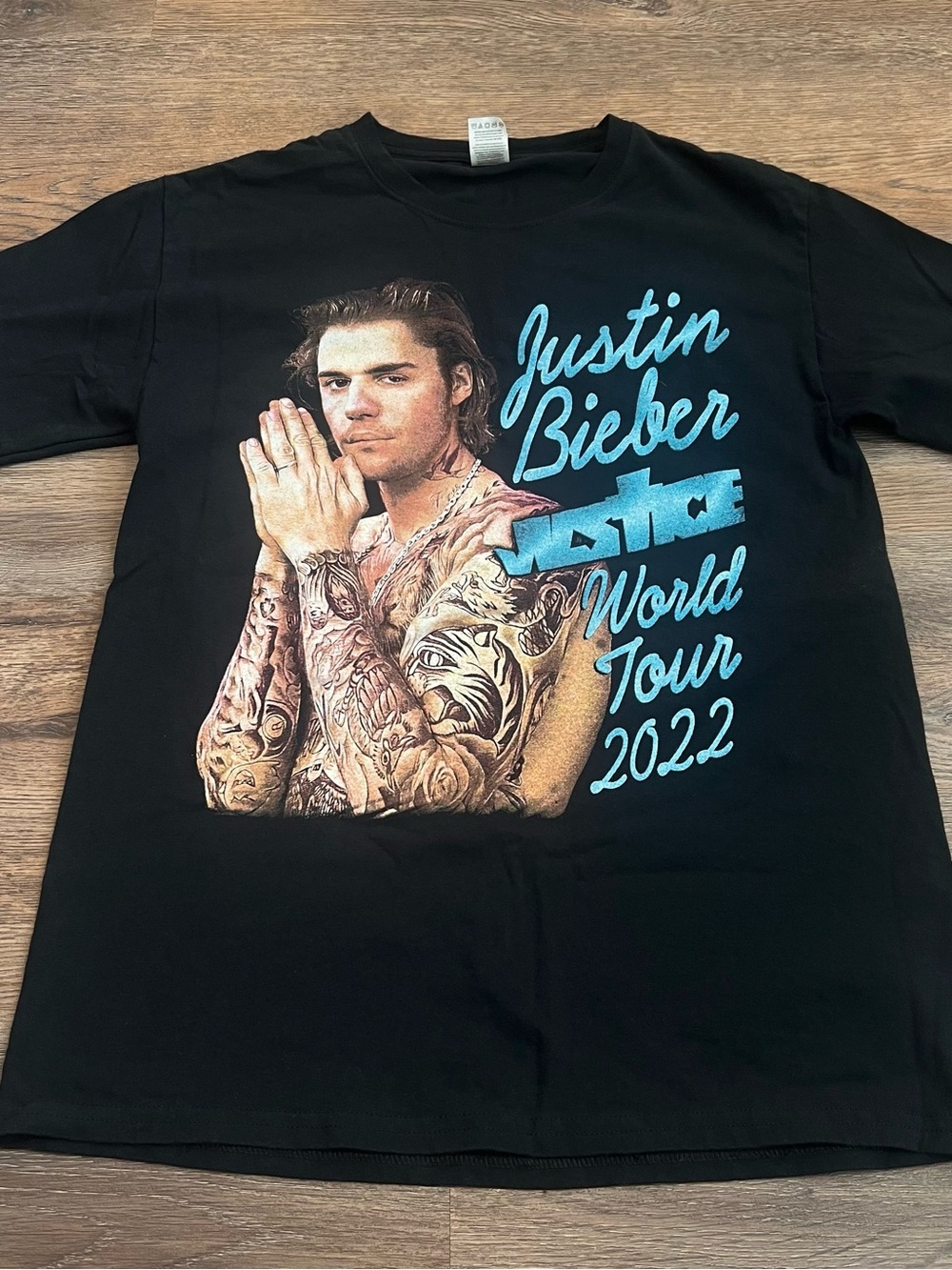 Justin Bieber Justice World Tour 2022 Graphic Tee Women’s Small Black Concert